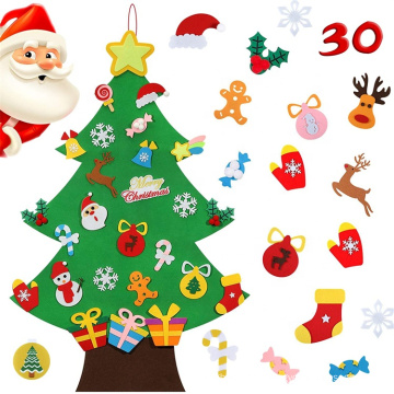 YM 30pcs DIY Christmas Tree Decoration Christmas DIY Ornament Custom Kids DIY Felt Christmas Tree Hanging Decorations